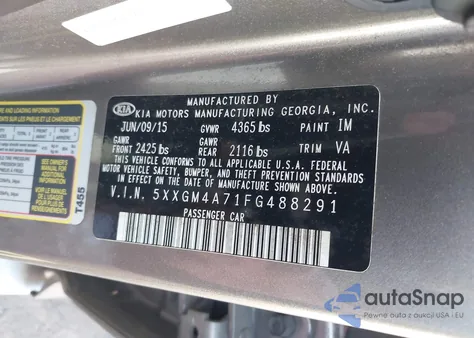 2015 Kia Optima Lx from USA, damaged, VIN 5XXGM4A71FG488291